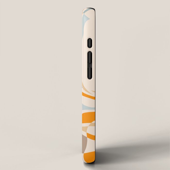 YOUR HEALTH IS YOUR WEALTH with Liquid retro abstract pattern in orange and blue iPhone Case Gallery Image 2