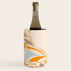 YOUR HEALTH IS YOUR WEALTH with Liquid retro abstract pattern in orange and blue Wine Chiller Gallery Image 1