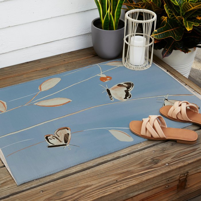Butterflies 5 Outdoor Rug Gallery Image 2