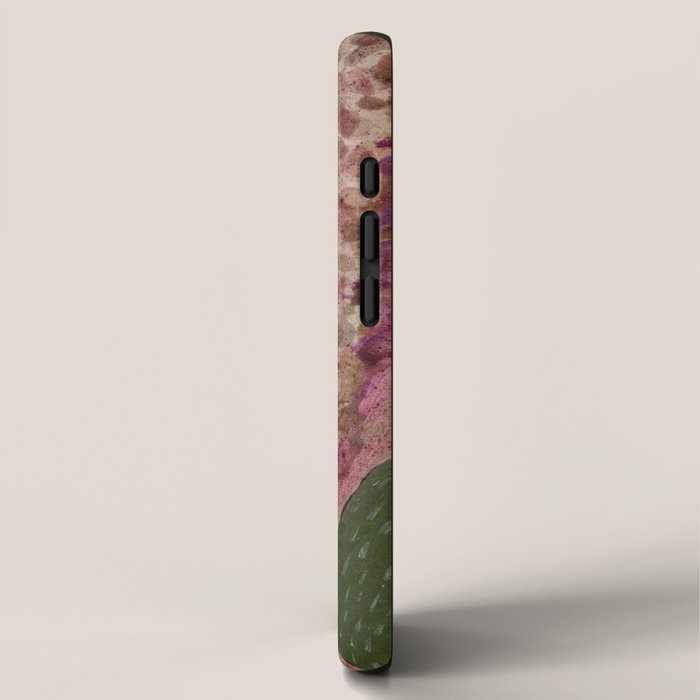 Garden Lilac Flower Painting in Purple & Peach iPhone Case Gallery Image 2