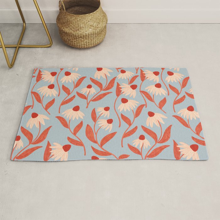 Blue Vase of Daisies Collection Rug Gallery Image 1