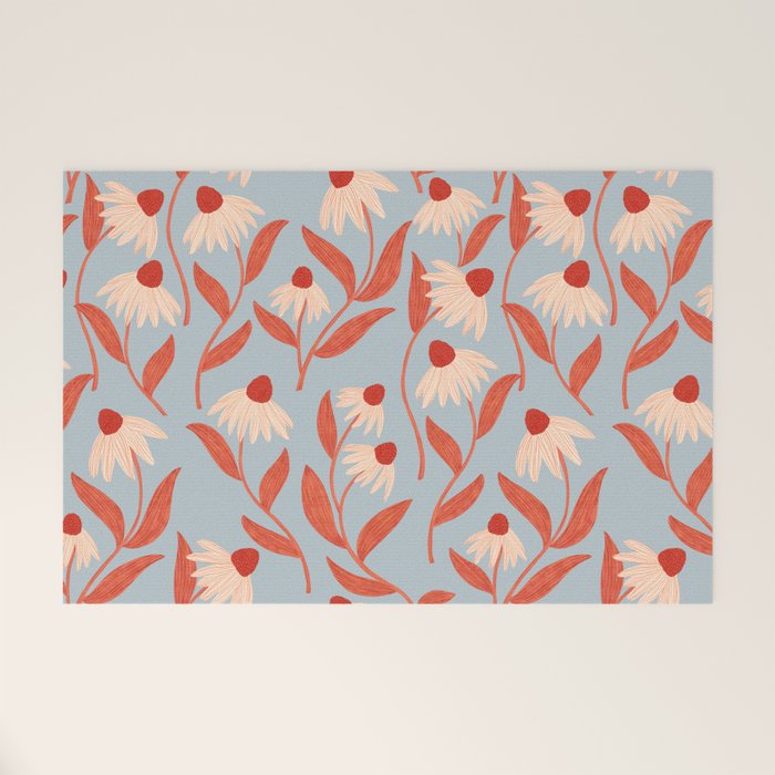Blue Vase of Daisies Collection Welcome Mat Gallery Image 1