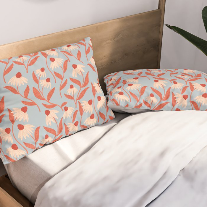 Blue Vase of Daisies Collection Pillow Sham Gallery Image 2