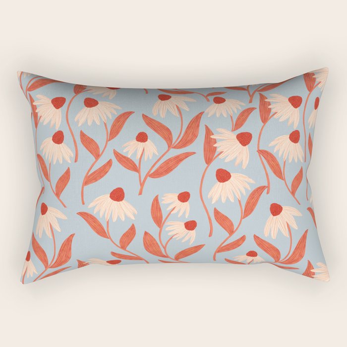 Blue Vase of Daisies Collection Rectangular Pillow Gallery Image 1