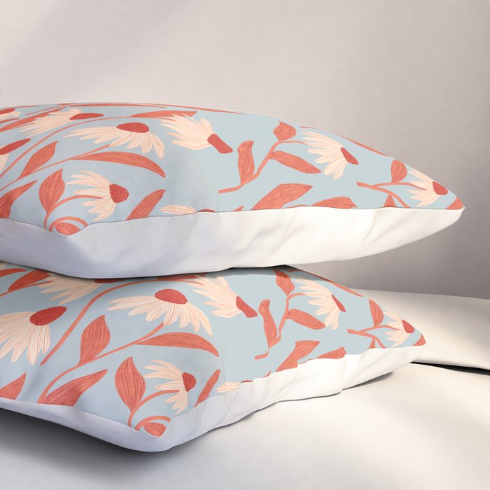 Blue Vase of Daisies Collection Pillow Sham Gallery Image 3
