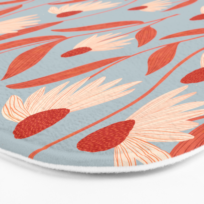 Blue Vase of Daisies Collection Bath Mat Gallery Image 3