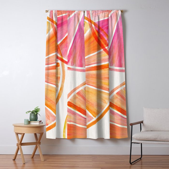Summer Citrus Party Watercolor Window Curtain Gallery Image 5
