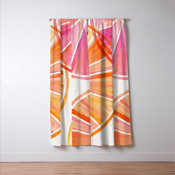 Summer Citrus Party Watercolor Window Curtain Gallery Image 3