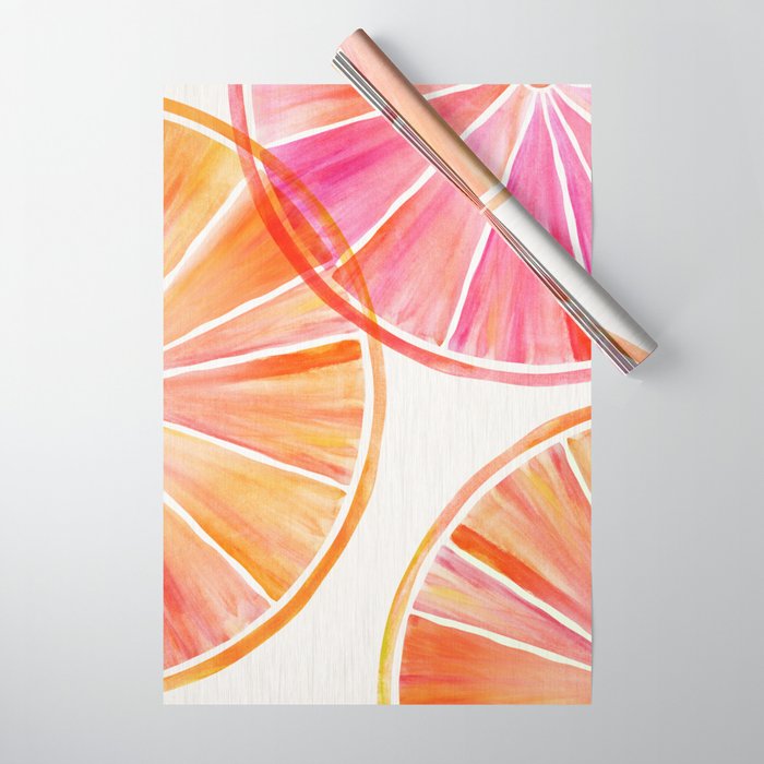 Summer Citrus Party Watercolor Wrapping Paper Gallery Image 1