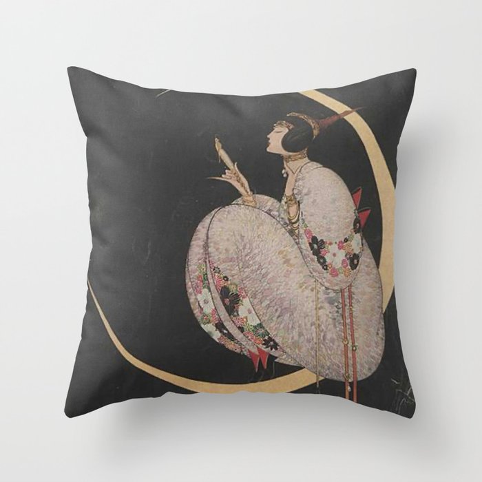 Vintage Fashion Magazine Cover December 1917 Throw Pillow Gallery Image 6