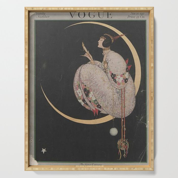 Vintage Fashion Magazine Cover December 1917 Serving Tray Gallery Image 1