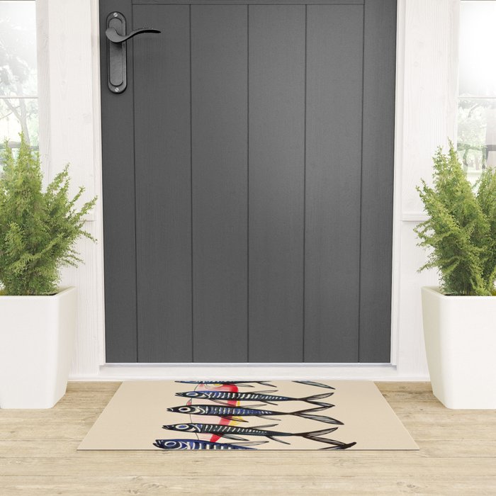 Deep Sea Stripes Welcome Mat Gallery Image 3