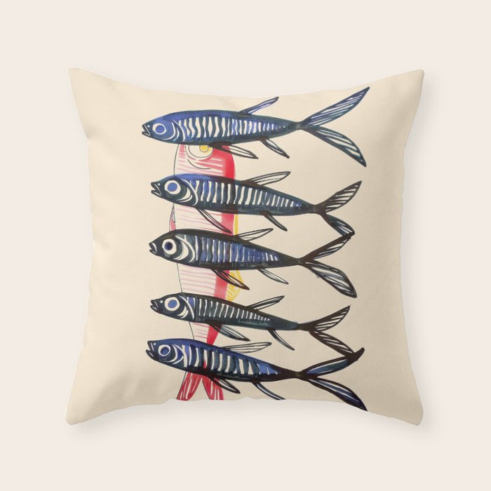 Deep Sea Stripes Throw Pillow Gallery Image 6