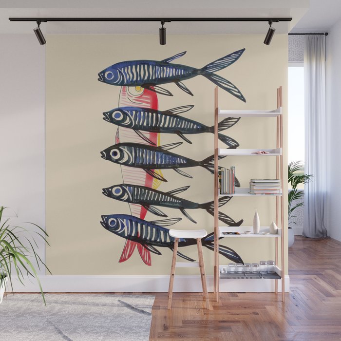 Deep Sea Stripes Wall Mural Gallery Image 1
