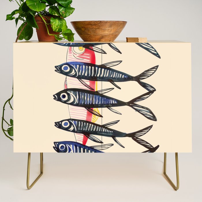 Deep Sea Stripes Credenza Gallery Image 1