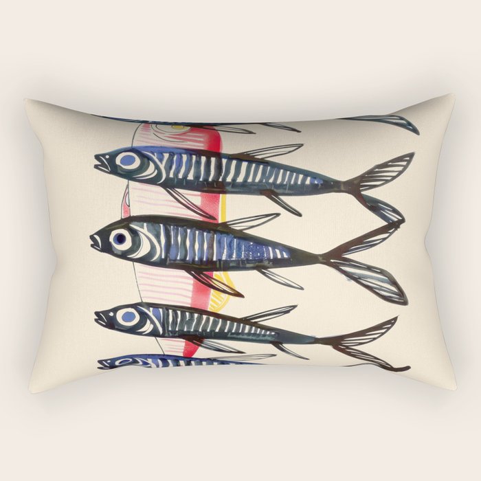 Deep Sea Stripes Rectangular Pillow Gallery Image 2