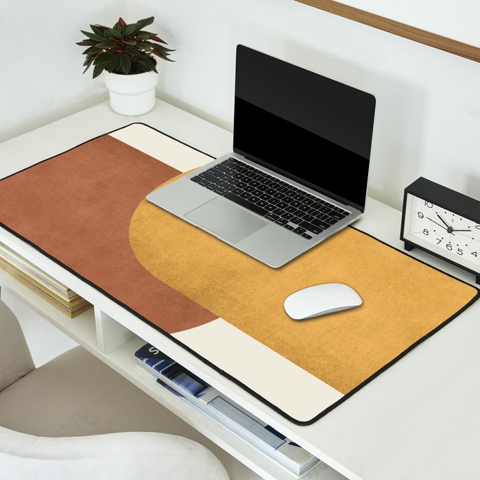 Halfmoon Colorblock - Gold Brown Desk Mat Gallery Image 2