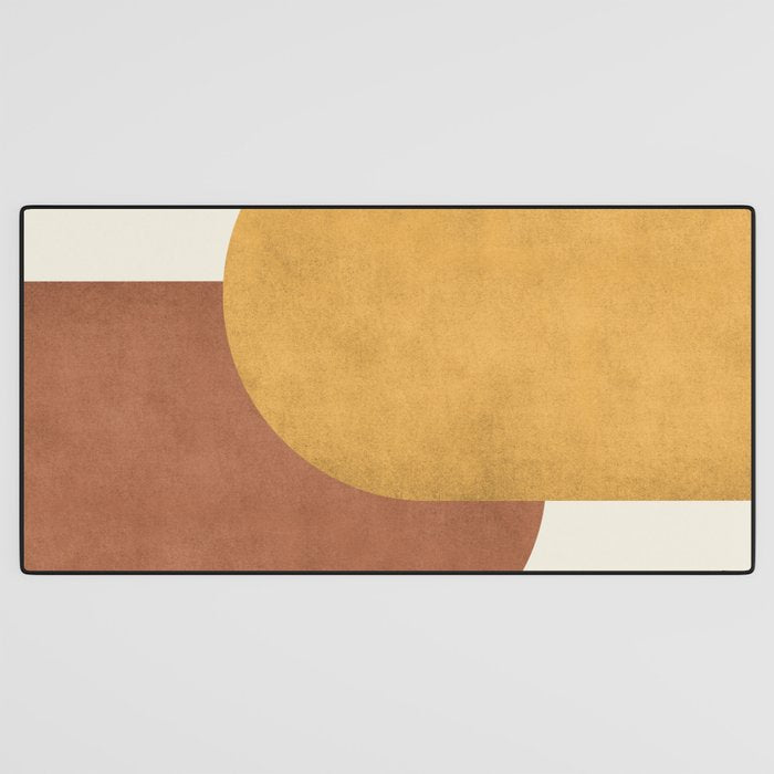 Halfmoon Colorblock - Gold Brown Desk Mat Gallery Image 3