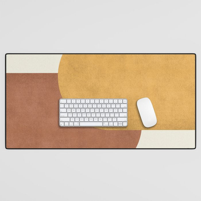 Halfmoon Colorblock - Gold Brown Desk Mat Gallery Image 1