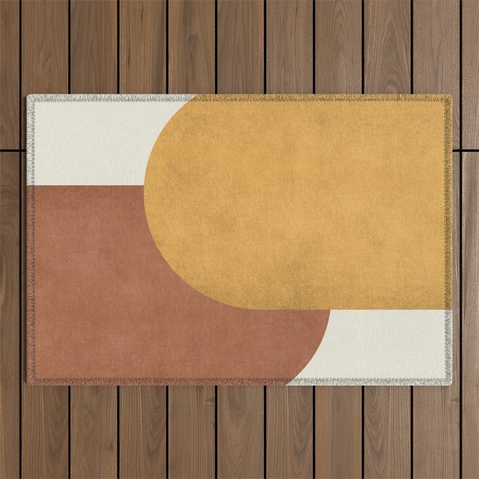 Halfmoon Colorblock - Gold Brown Outdoor Rug Gallery Image 1
