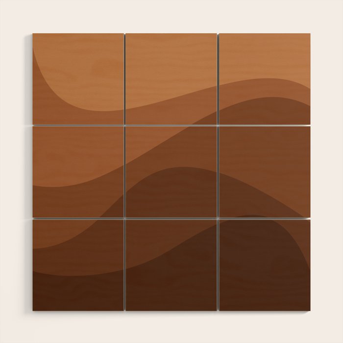 Abstract Color Waves - Desert Tones Wood Wall Art Gallery Image 1