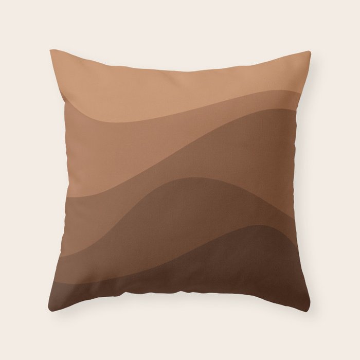 Abstract Color Waves - Desert Tones Throw Pillow Gallery Image 6
