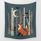 Winter Forest Fox Wall Tapestry Gallery Image 4