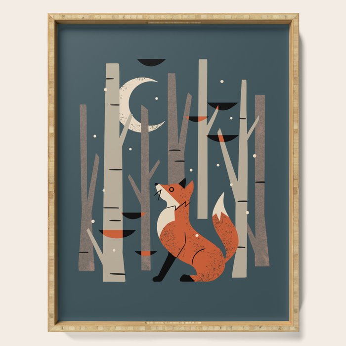 Winter Forest Fox Serving Tray Gallery Image 1