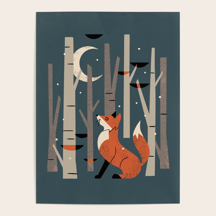Winter Forest Fox Poster Gallery Image 1
