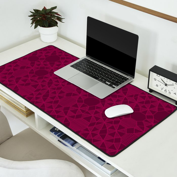 Abstract Minimalism in Raspberry Desk Mat Gallery Image 2