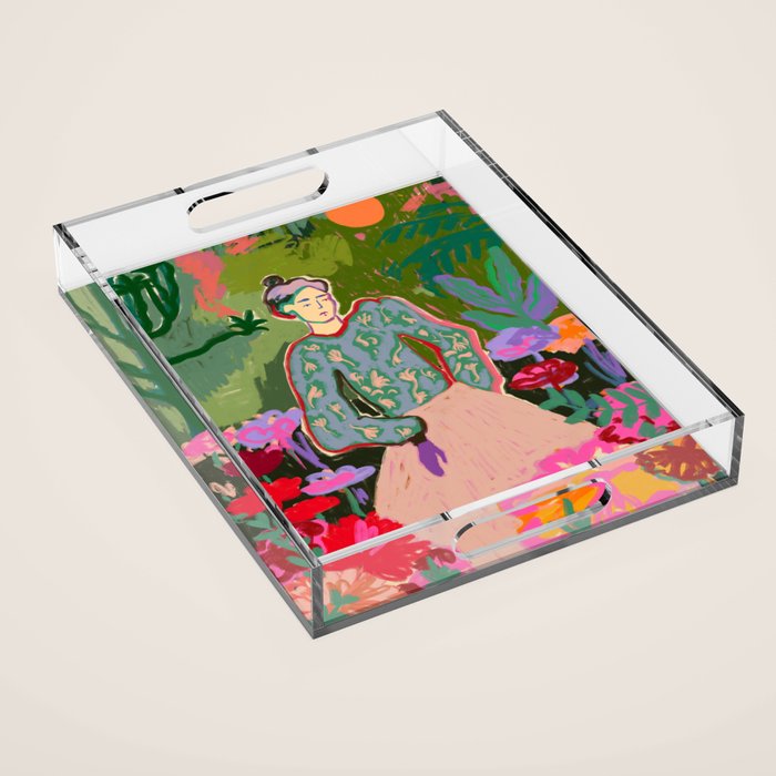 AUTUMN WALK IN THE FOREST Acrylic Tray Gallery Image 1