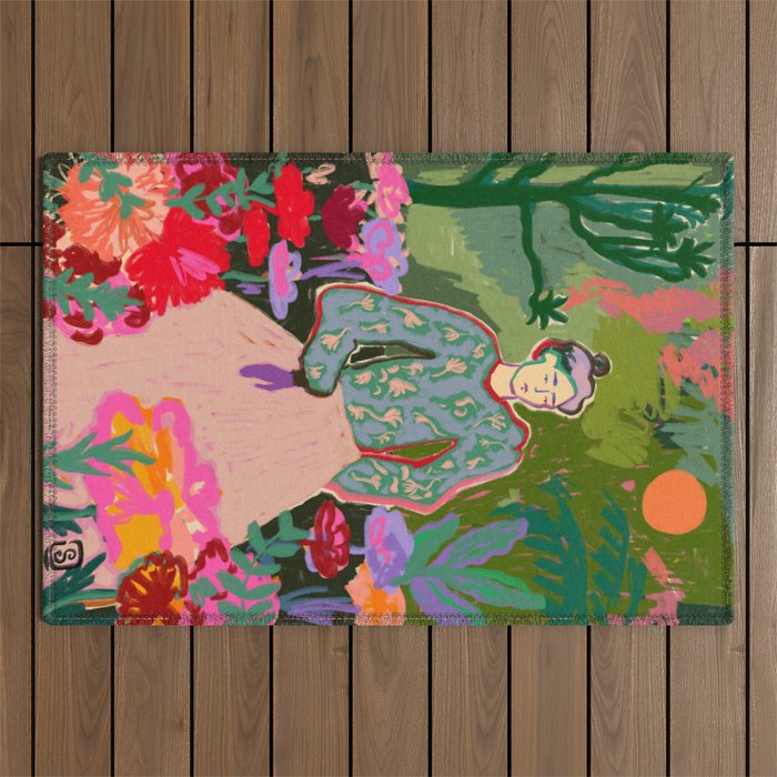 AUTUMN WALK IN THE FOREST Outdoor Rug Gallery Image 1