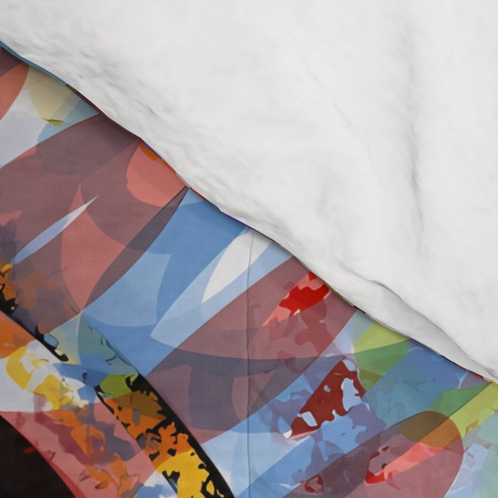 Sunny Life Graffiti Doodle Art by Emmanuel Signorino Comforter Gallery Image 4