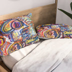 Sunny Life Graffiti Doodle Art by Emmanuel Signorino Pillow Sham Gallery Image 2