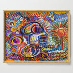 Sunny Life Graffiti Doodle Art by Emmanuel Signorino Serving Tray Gallery Image 1