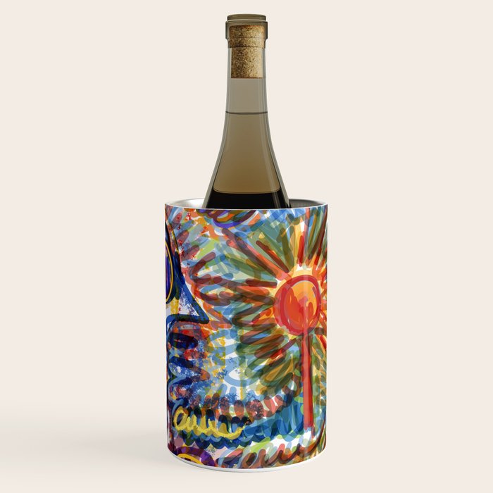 Sunny Life Graffiti Doodle Art by Emmanuel Signorino Wine Chiller Gallery Image 3