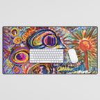 Sunny Life Graffiti Doodle Art by Emmanuel Signorino Desk Mat Gallery Image 1