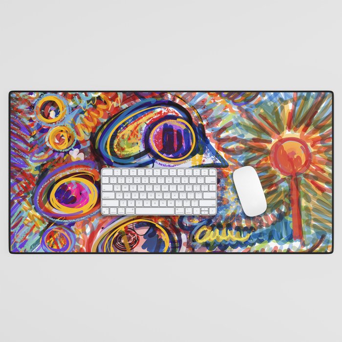 Sunny Life Graffiti Doodle Art by Emmanuel Signorino Desk Mat Gallery Image 1
