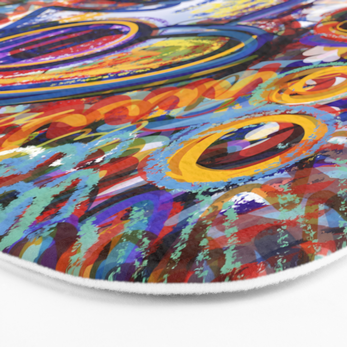 Sunny Life Graffiti Doodle Art by Emmanuel Signorino Bath Mat Gallery Image 3