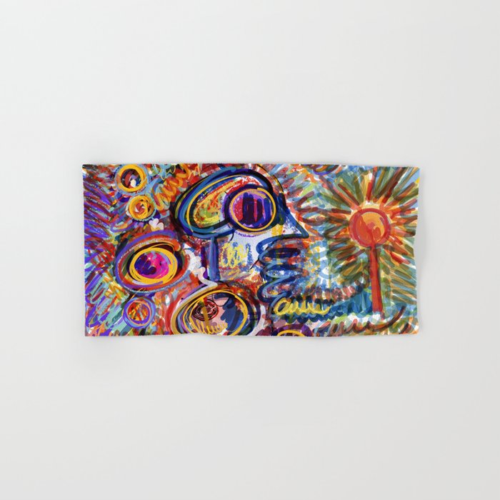 Sunny Life Graffiti Doodle Art by Emmanuel Signorino Bath Towel Gallery Image 1
