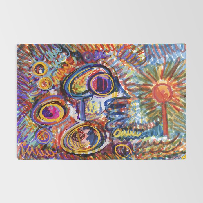 Sunny Life Graffiti Doodle Art by Emmanuel Signorino Rug Gallery Image 2