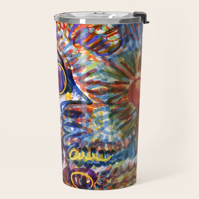 Sunny Life Graffiti Doodle Art by Emmanuel Signorino Travel Mug Gallery Image 2
