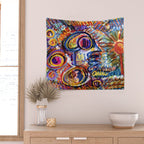 Sunny Life Graffiti Doodle Art by Emmanuel Signorino Wall Tapestry Gallery Image 2
