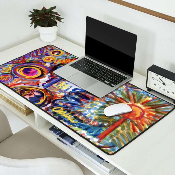 Sunny Life Graffiti Doodle Art by Emmanuel Signorino Desk Mat Gallery Image 2