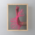 AESTHETIC PINK GLOVE | fashion | style | glamour | hand | glitter | elegant | charm | collage  Mini Art Print Gallery Image 1