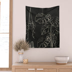 Minimal Window With Potted Plants 3 Wall Tapestry Gallery Image 2
