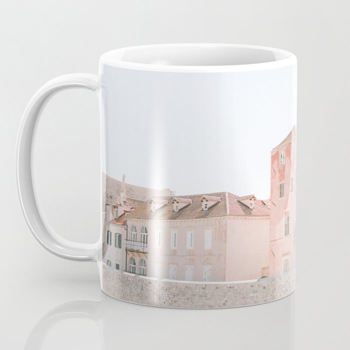 Walls of Dubrovnik | Pastel travel photography Croatia | Wanderlust vibes print Coffee Mug Gallery Image 3