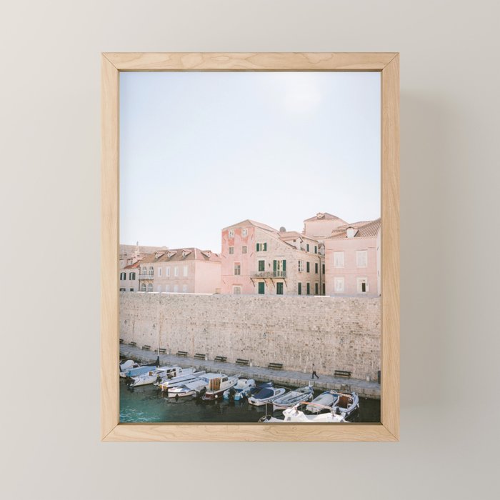 Walls of Dubrovnik | Pastel travel photography Croatia | Wanderlust vibes print Mini Art Print Gallery Image 1