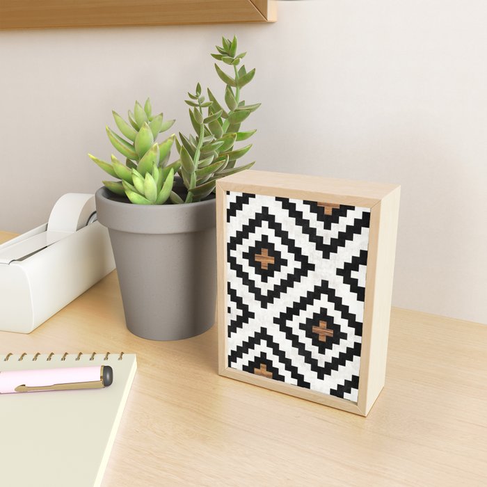 Urban Tribal Pattern No.16 - Aztec - Concrete and Wood Mini Art Print Gallery Image 2