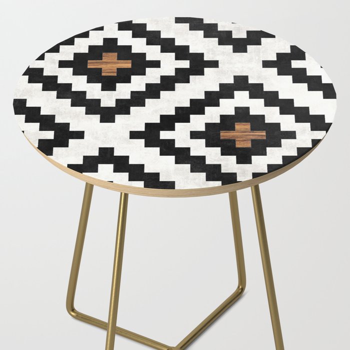 Urban Tribal Pattern No.16 - Aztec - Concrete and Wood Side Table Gallery Image 2